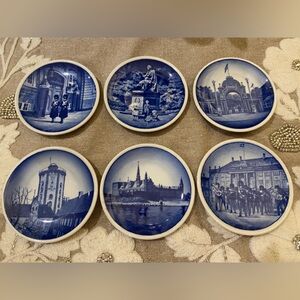 Royal Copenhagen Denmark Set 6 Butter Plates